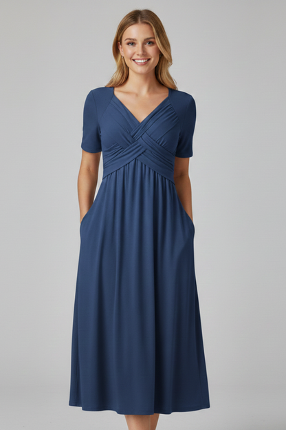 Lila | V-neck Short Sleeve Summer Dress