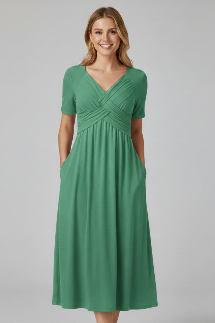 Lila | V-neck Short Sleeve Summer Dress