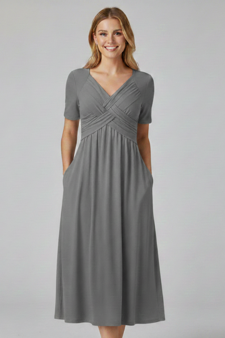 Lila | V-neck Short Sleeve Summer Dress