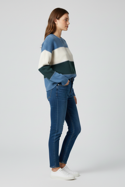 Lila | Striped Knit Relaxed Sweater