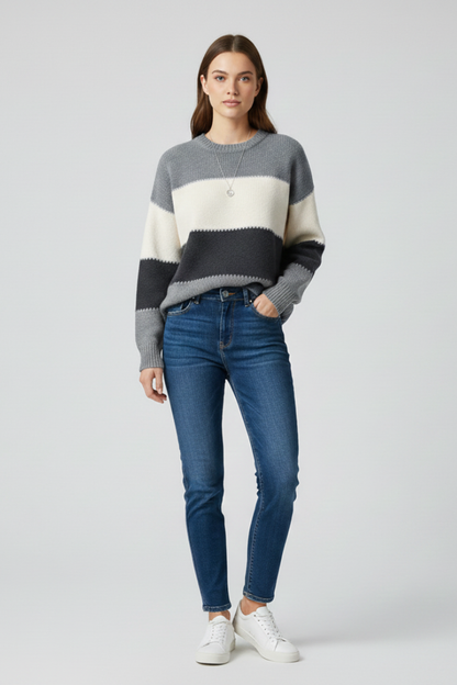 Lila | Striped Knit Relaxed Sweater