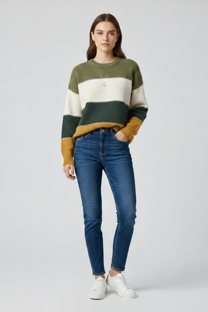 Lila | Striped Knit Relaxed Sweater