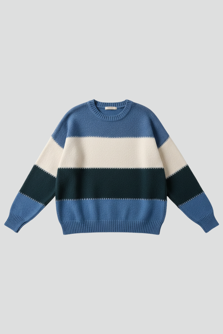 Lila | Striped Knit Relaxed Sweater