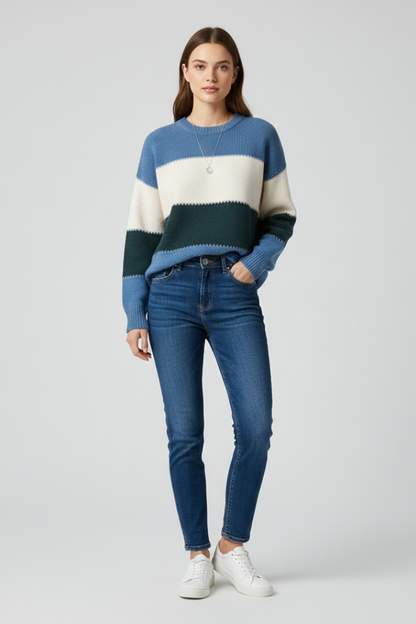 Lila | Striped Knit Relaxed Sweater