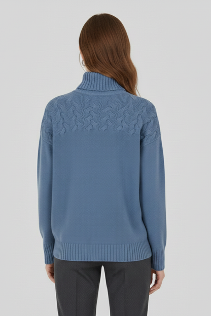 Lila | Textured Cable Turtleneck Sweater