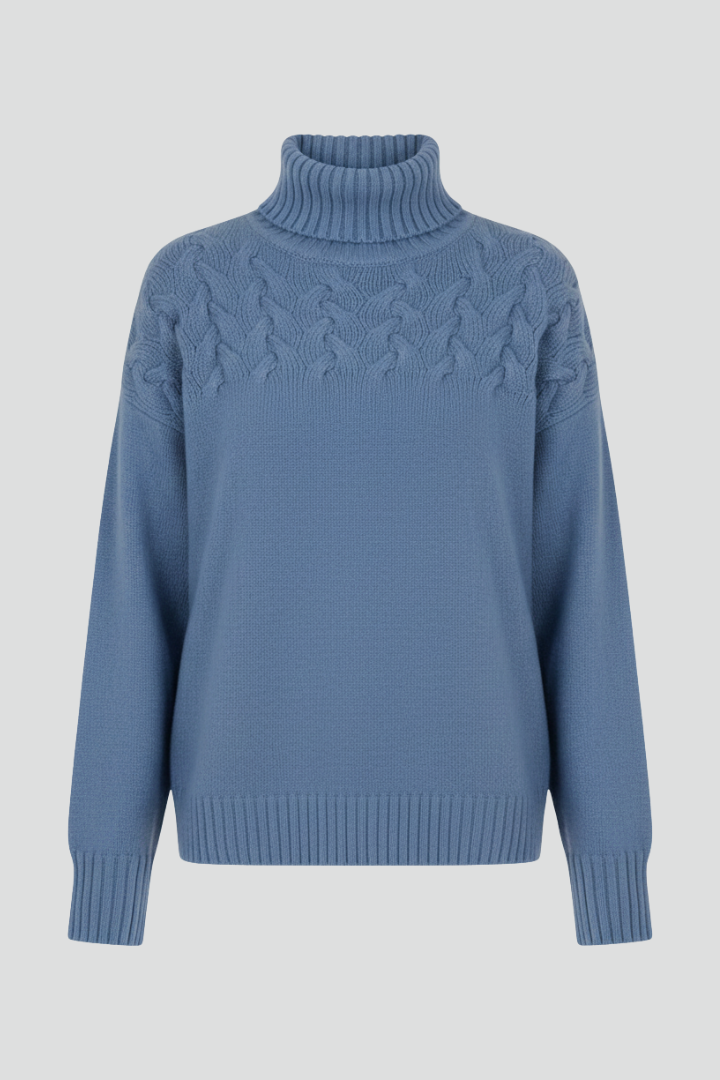 Lila | Textured Cable Turtleneck Sweater