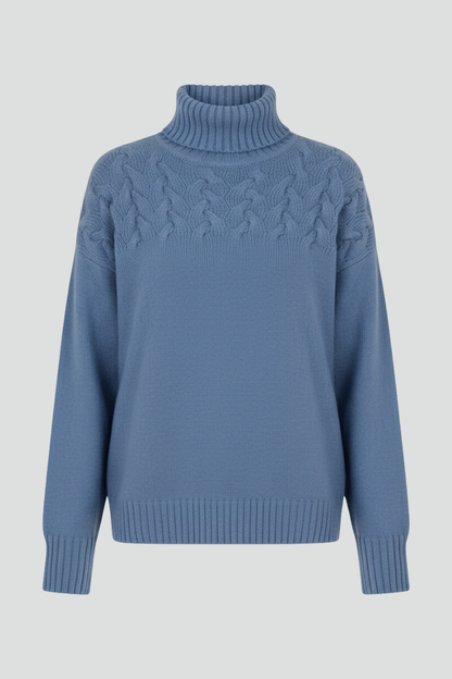 Lila | Textured Cable Turtleneck Sweater