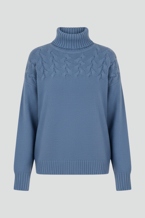 Lila | Textured Cable Turtleneck Sweater