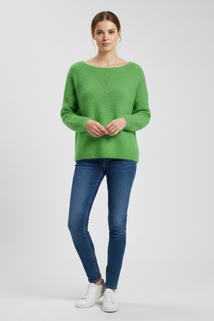 Lila | Brushed Knit Wide Neck Sweater