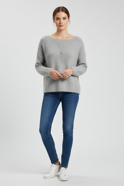 Lila | Brushed Knit Wide Neck Sweater