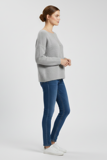 Lila | Brushed Knit Wide Neck Sweater
