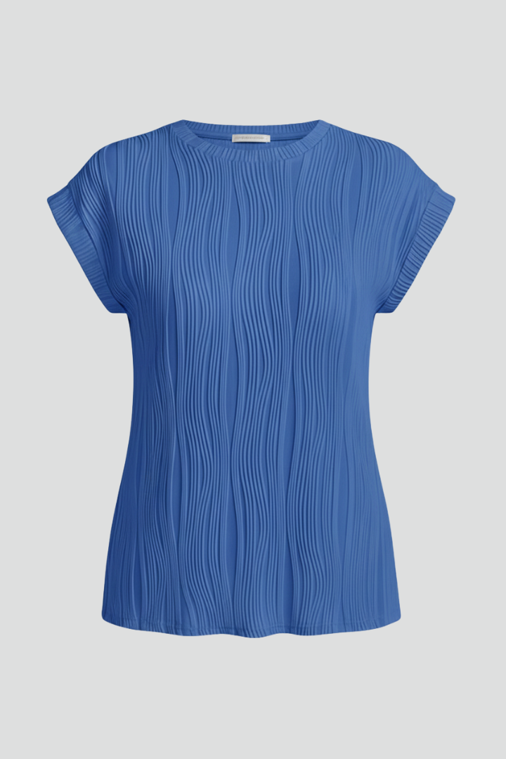 Lila | High Neck Pleated T-Shirt