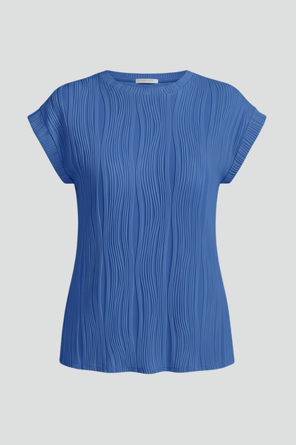 Lila | High Neck Pleated T-Shirt