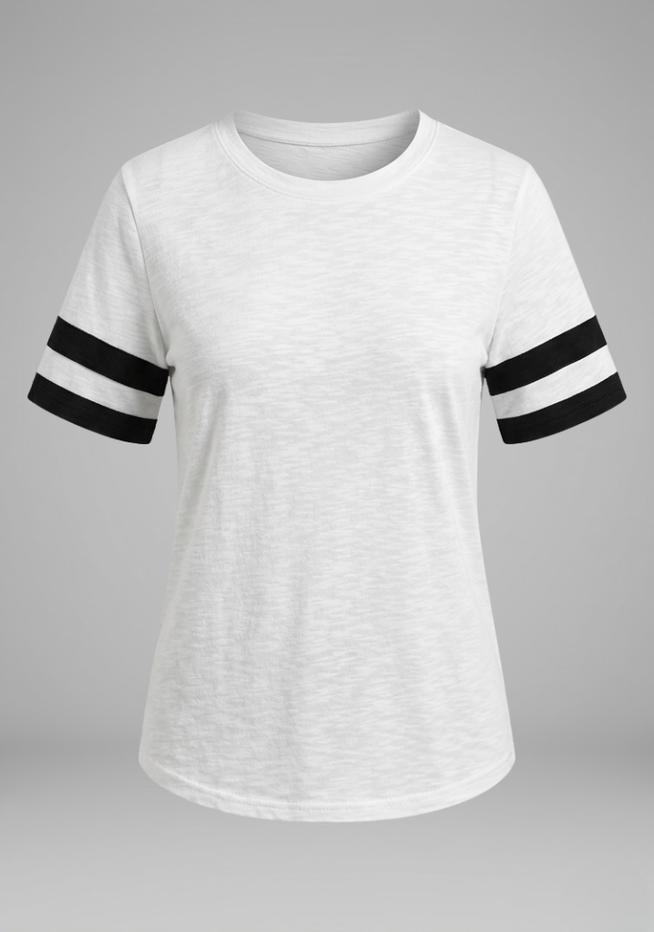 Lila | Striped Cuff Raglan Sleeve T-Shirt