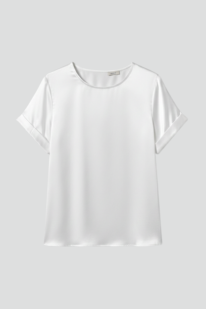 Lila | Chic Round Neck Short Sleeve T-Shirt