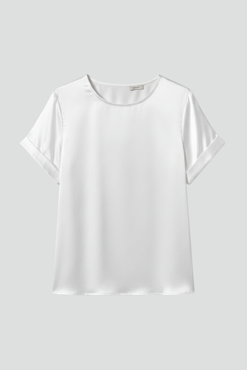 Lila | Chic Round Neck Short Sleeve T-Shirt