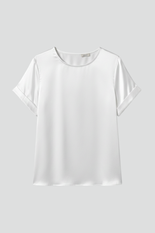 Lila | Chic Round Neck Short Sleeve T-Shirt
