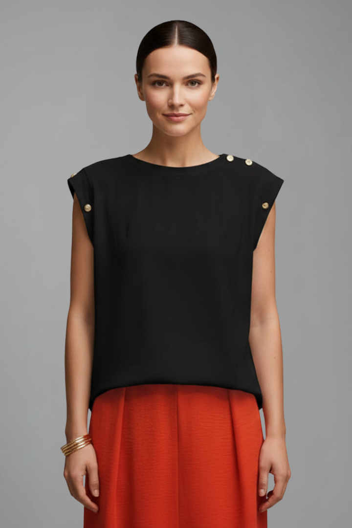 Lila | Effortless Sleeveless Round Neck T-Shirt