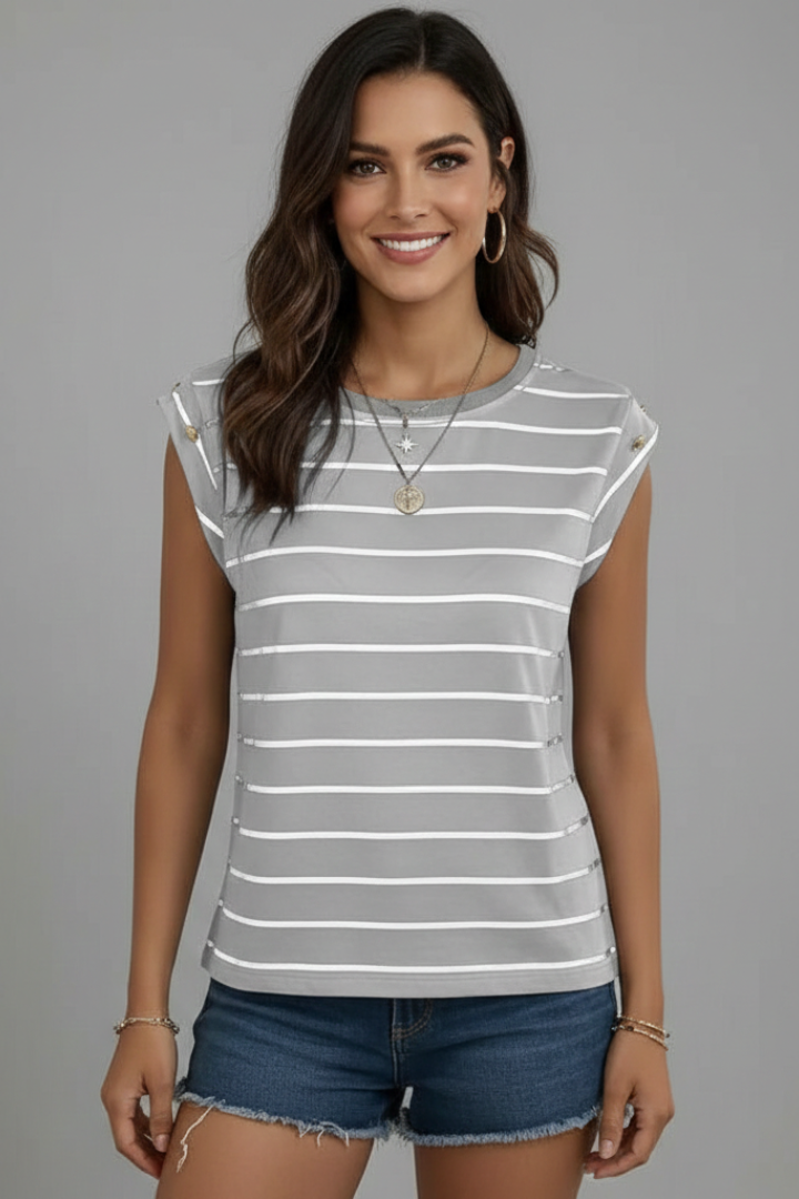 Lila | Effortless Sleeveless Round Neck T-Shirt
