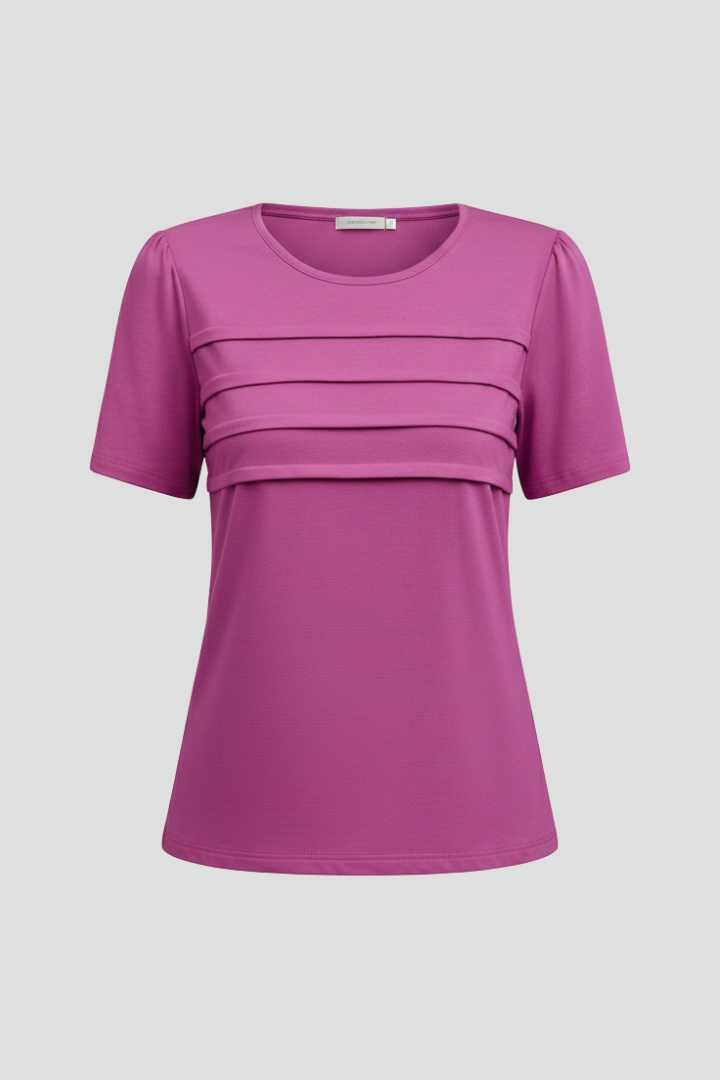 Lila | Layered Front Round Neck T-Shirt