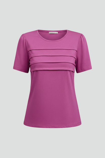 Lila | Layered Front Round Neck T-Shirt
