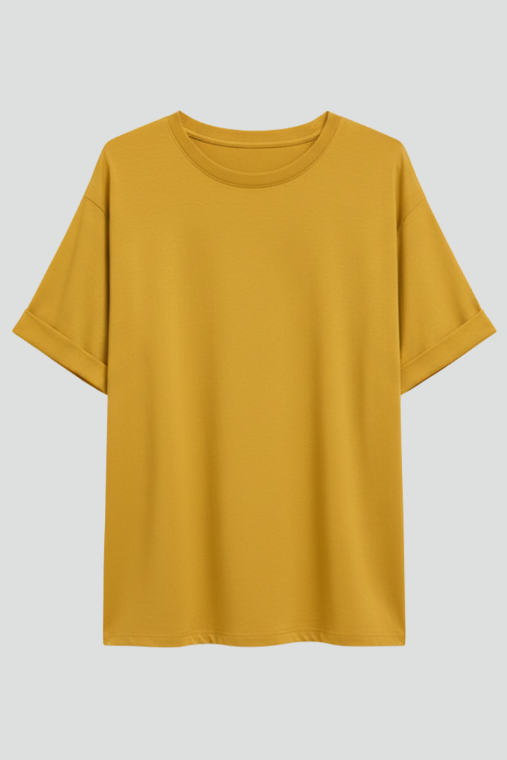 Lena | Chic Round Neck T-Shirt with Rolled Sleeves