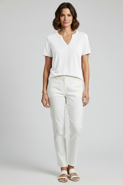 Lena | V-Neck Short Sleeve T-Shirt