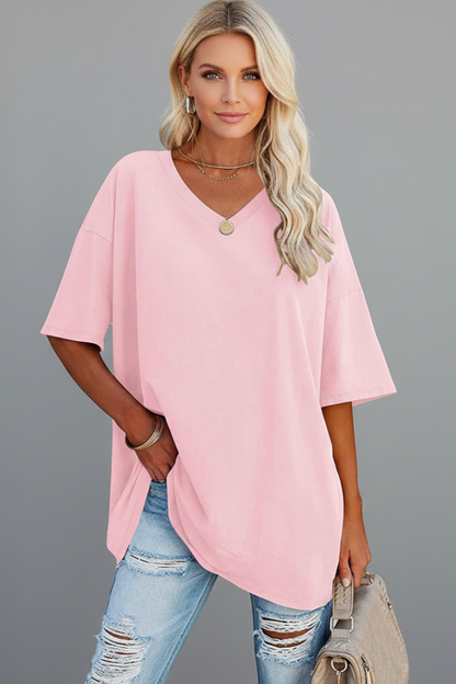 Lena | V-Neck Short Sleeve T-Shirt