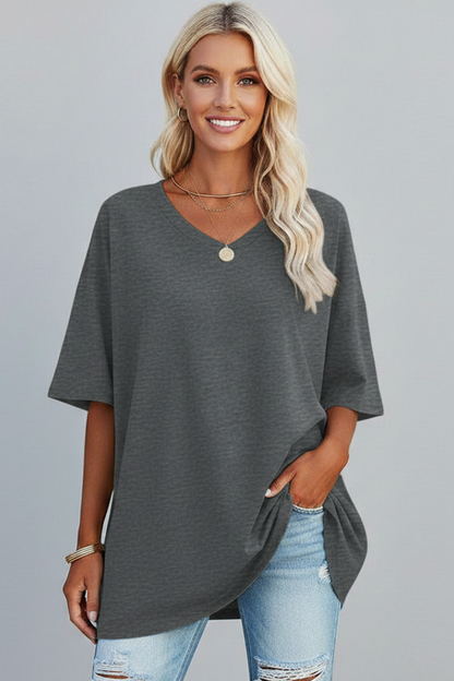Lena | V-Neck Short Sleeve T-Shirt