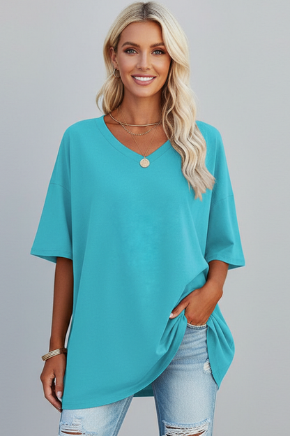 Lena | V-Neck Short Sleeve T-Shirt