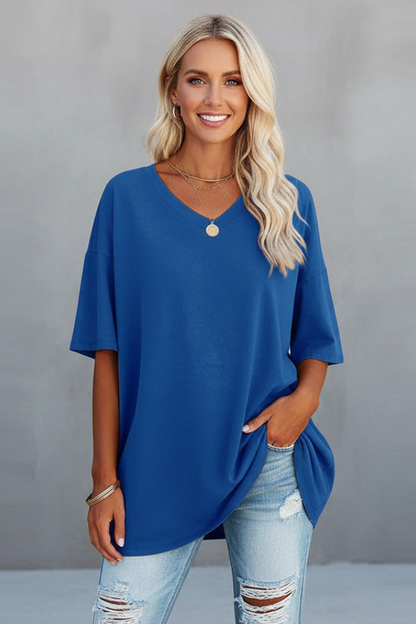 Lena | V-Neck Short Sleeve T-Shirt