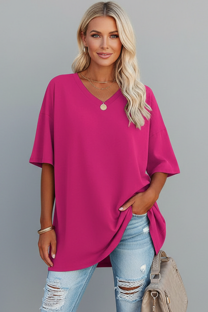 Lena | V-Neck Short Sleeve T-Shirt