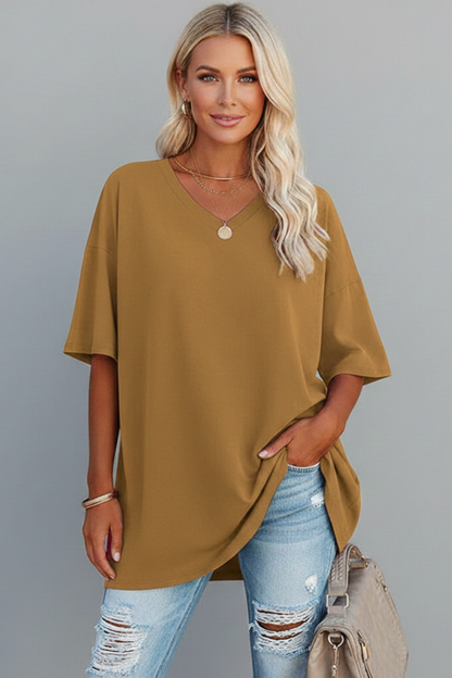 Lena | V-Neck Short Sleeve T-Shirt