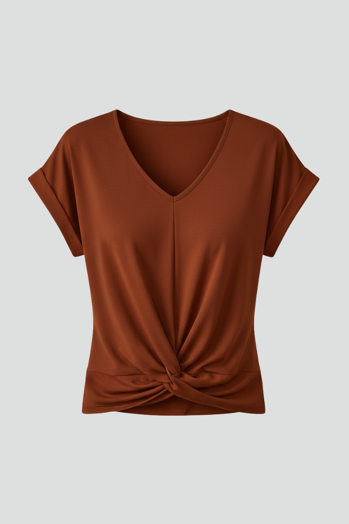 Lena | V-Neck Short Sleeve T-Shirt