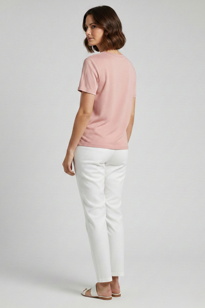 Lena | V-Neck Short Sleeve T-Shirt