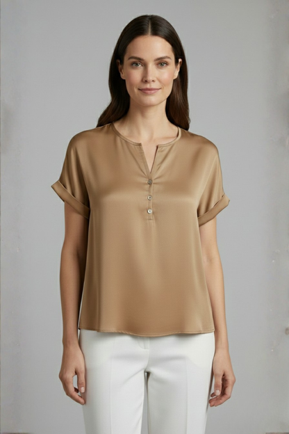 Lena | V-Neck Short Sleeve T-Shirt
