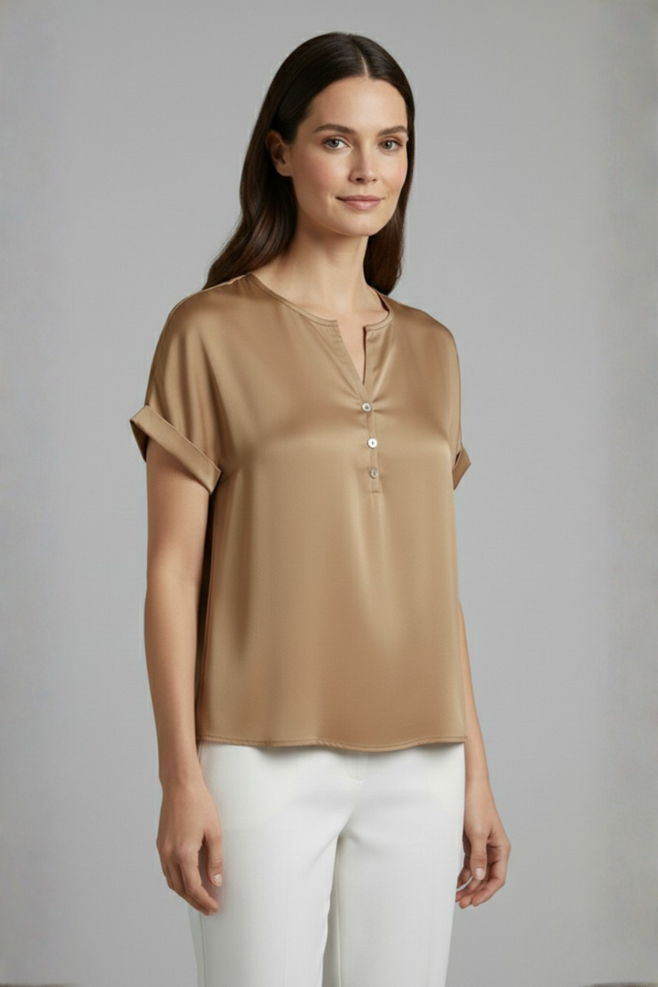 Lena | V-Neck Short Sleeve T-Shirt
