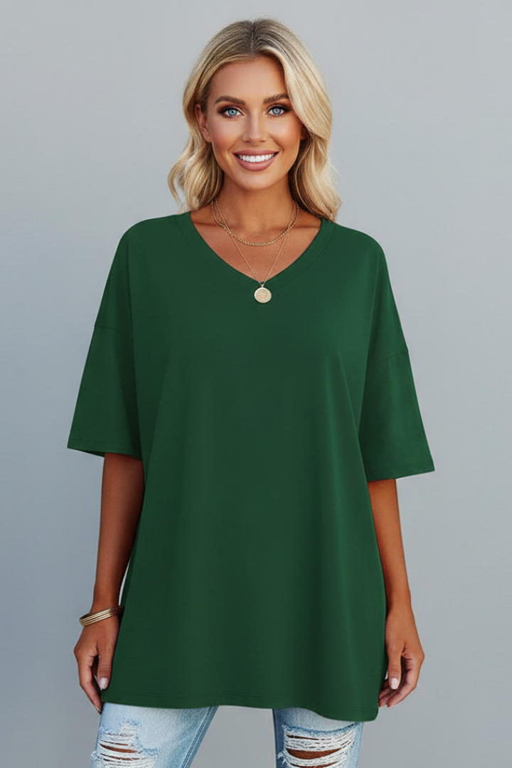Lena | V-Neck Short Sleeve T-Shirt