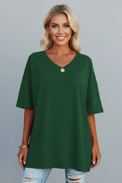 Lena | V-Neck Short Sleeve T-Shirt