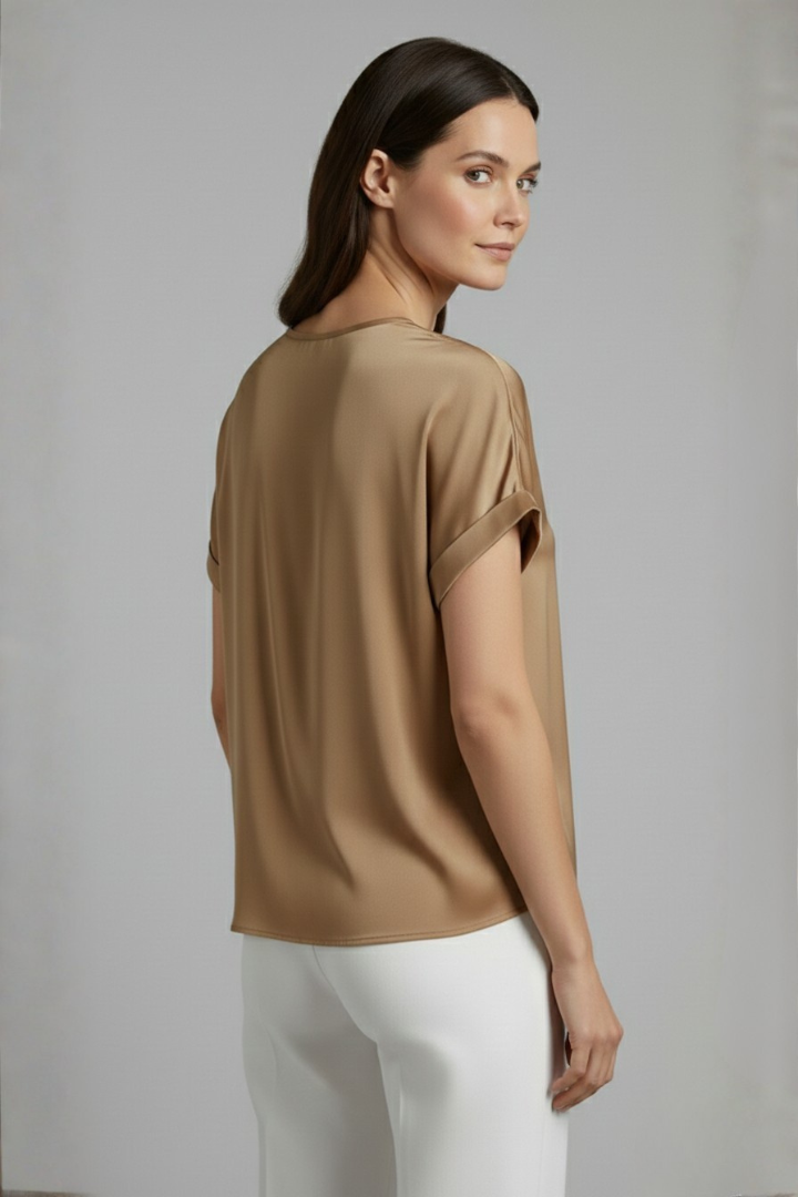 Lena | V-Neck Short Sleeve T-Shirt