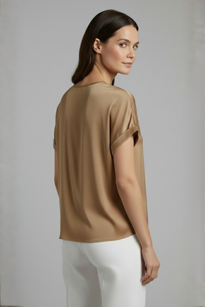 Lena | V-Neck Short Sleeve T-Shirt