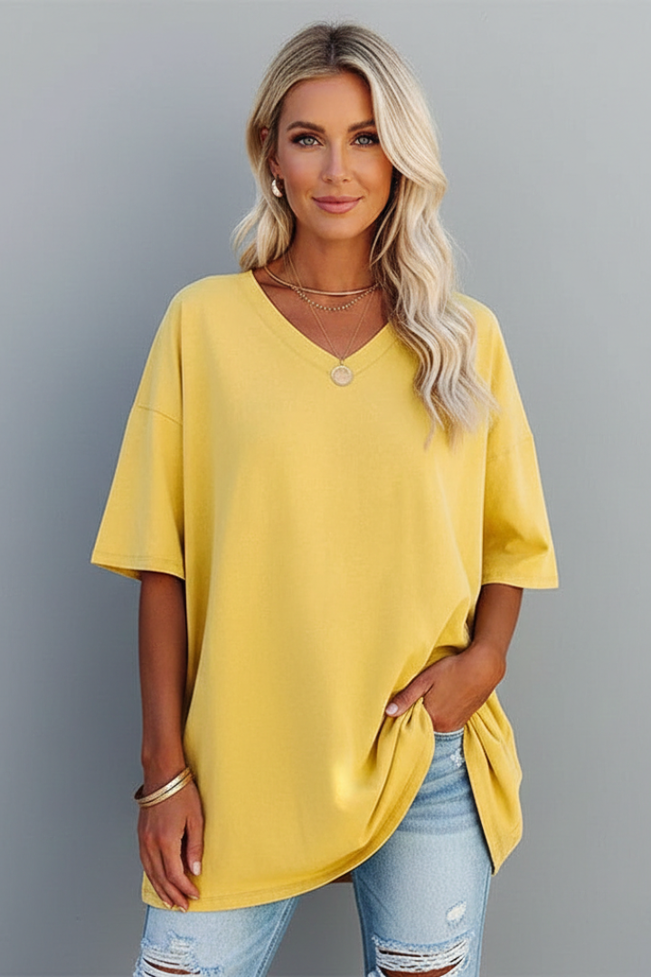 Lena | V-Neck Short Sleeve T-Shirt
