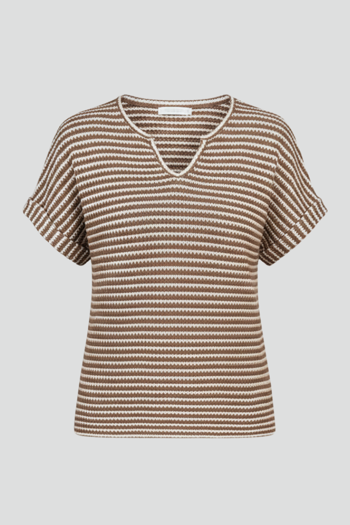 Lila | V-Neck Striped T-Shirt