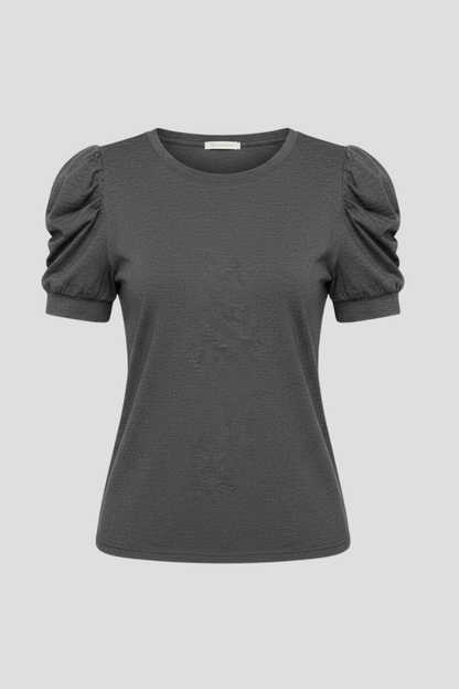 Lila | V-Neck Puff Sleeve T-Shirt