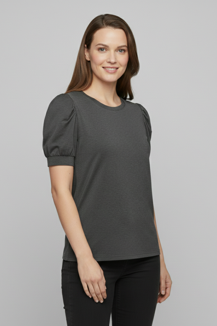 Lila | V-Neck Puff Sleeve T-Shirt