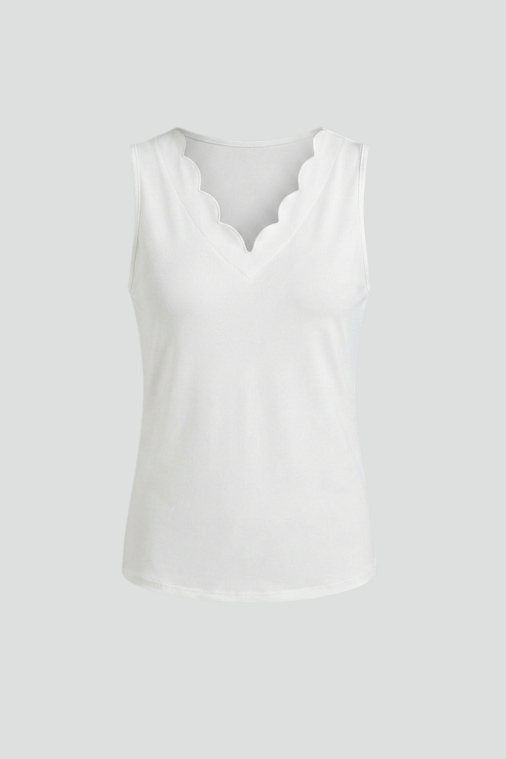 Lila | V-Neck Scalloped Tank Top