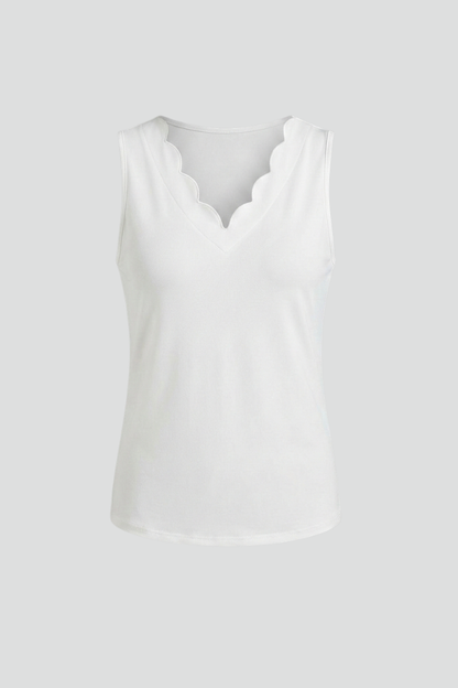 Lila | V-Neck Scalloped Tank Top
