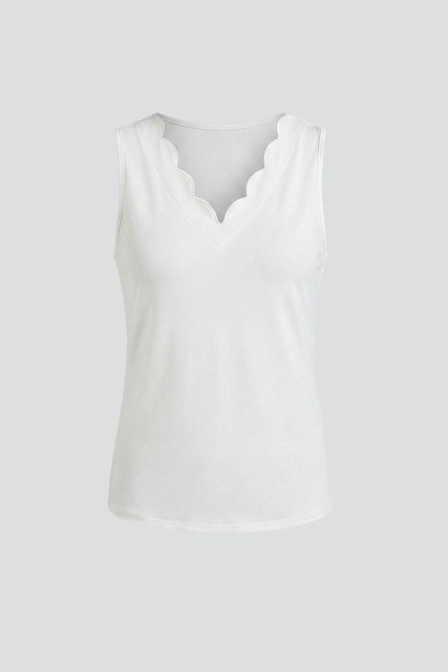 Lila | V-Neck Scalloped Tank Top