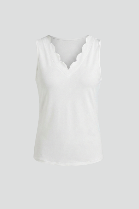 Lila | V-Neck Scalloped Tank Top