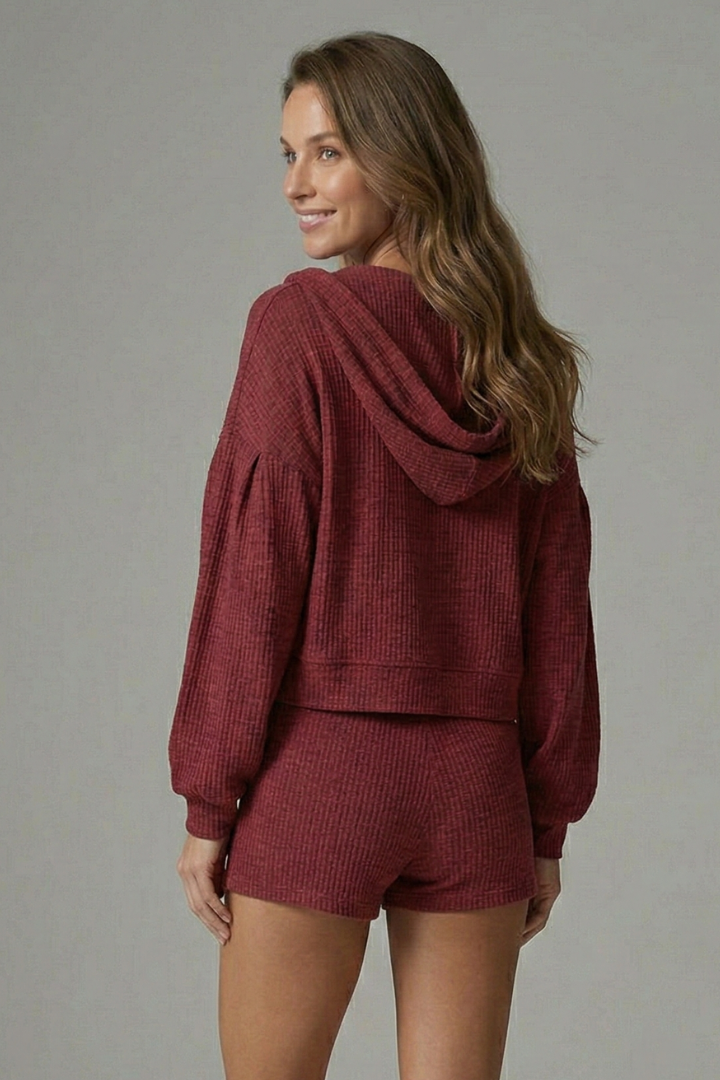 Luna | Chic Hooded Jacket and Shorts Set